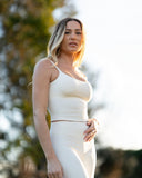 SoftLine Sculpted Essential Mid Tank with Bra support | Coconut Milk